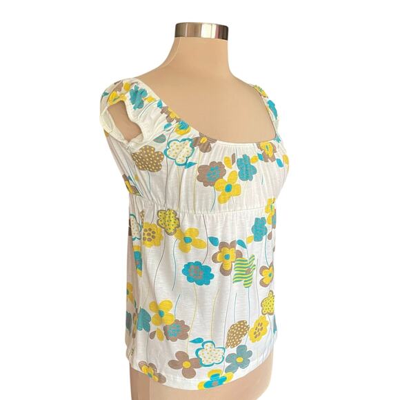 Vintage Wet Seal  Y2K Babydoll Top Mod Floral Print Retro 70s Inspired Boho - Picture 3 of 7